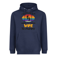 Navy I Leveled Up From Wife To Mommy Heavyweight Hoodie - Bettercallsaul