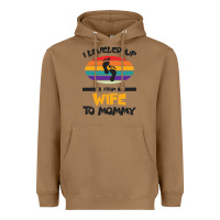 Toasted Coconut I Leveled Up From Wife To Mommy Heavyweight Hoodie - Bettercallsaul