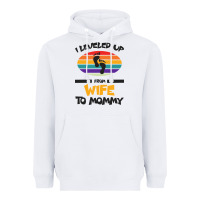 White I Leveled Up From Wife To Mommy Heavyweight Hoodie - Bettercallsaul