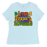 Baby Blue love support advocate Ladies Tee - Zillion Design Studio