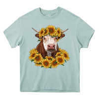 Arona hereford cow with sunflowers Heavy Core Tee - RanaPortraitStore