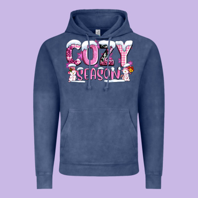Pink Cozy Season With Snowman Ado Vintage Hoodie Designed By Adodesignshop