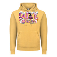 Vintage Mustard pink cozy season with snowman ado Vintage Hoodie - AdoDesignShop