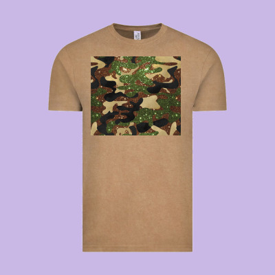 Camouflage Glitter Vintage Tee Designed By Barkaloodesign