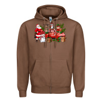 Chestnut Santa Snowman Reindeer Penguin Elf Christmas Truck Zipper Hoodie - BundleAndBundleShop