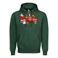 Sports Green Santa Snowman Reindeer Penguin Elf Christmas Truck Zipper Hoodie - BundleAndBundleShop