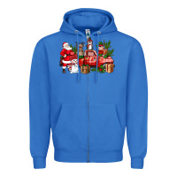 True Royal Santa Snowman Reindeer Penguin Elf Christmas Truck Zipper Hoodie - BundleAndBundleShop
