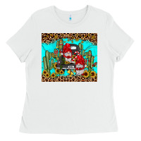 White truck gnome cactus Ladies Tee - JahusDesignShop