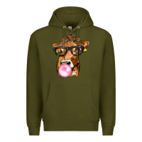 Army Green Cow Lick with Leopard Bandana Premium Hoodie - texasbilliewilder