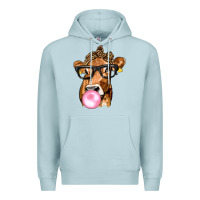 Blue Mist Cow Lick with Leopard Bandana Premium Hoodie - texasbilliewilder