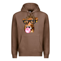Chestnut Cow Lick with Leopard Bandana Premium Hoodie - texasbilliewilder