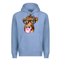 Colony Blue Cow Lick with Leopard Bandana Premium Hoodie - texasbilliewilder