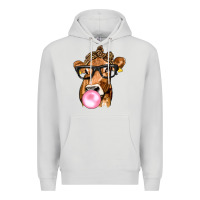 Dove Grey Cow Lick with Leopard Bandana Premium Hoodie - texasbilliewilder