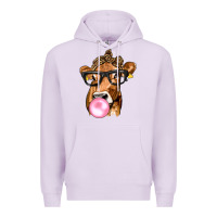 Lilac Cow Lick with Leopard Bandana Premium Hoodie - texasbilliewilder