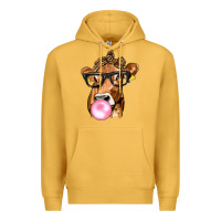 Mustard Cow Lick with Leopard Bandana Premium Hoodie - texasbilliewilder