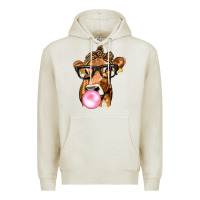 Oatmeal Heather Cow Lick with Leopard Bandana Premium Hoodie - texasbilliewilder