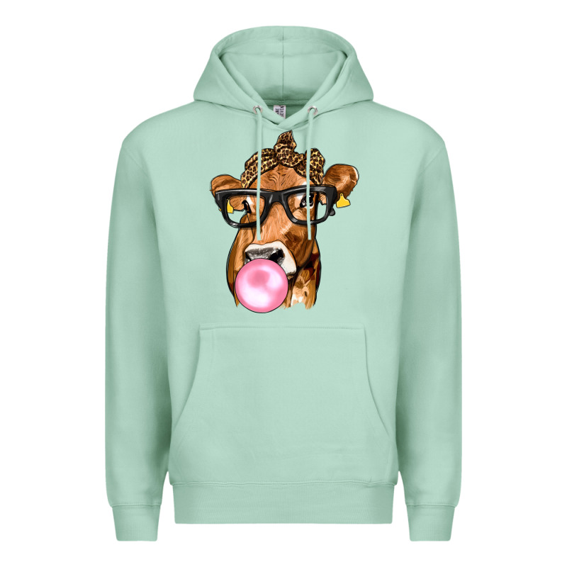 Cow Lick With Leopard Bandana Premium Hoodie by texasbilliewilder | Teevron