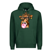 Sports Green Cow Lick with Leopard Bandana Premium Hoodie - texasbilliewilder