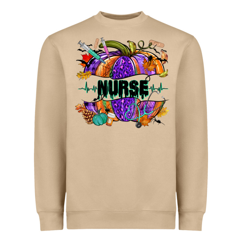 Halloween Nurse Pumpkin Heavyweight Sweatshirt by NancyCooperArtShop | Teevron