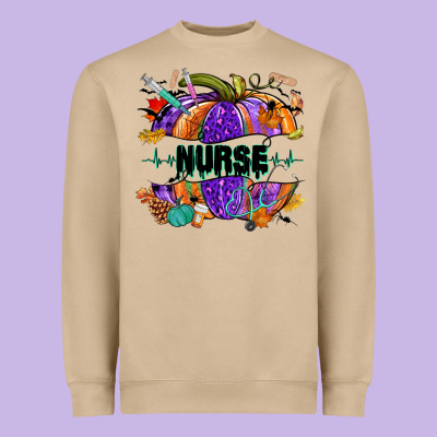 Halloween Nurse Pumpkin Heavyweight Sweatshirt Designed By Nancycooperartshop