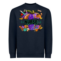 Navy halloween nurse pumpkin Heavyweight Sweatshirt - NancyCooperArtShop