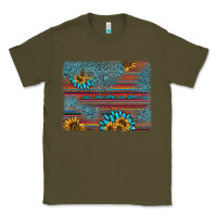 Army Green sunflower gemstone serape background Classic Tee - AdoDesignShop