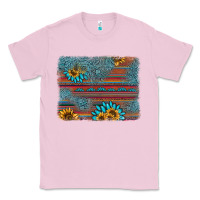 Bubblegum Pink sunflower gemstone serape background Classic Tee - AdoDesignShop