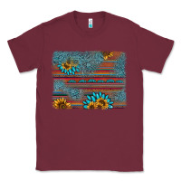 Burgundy sunflower gemstone serape background Classic Tee - AdoDesignShop