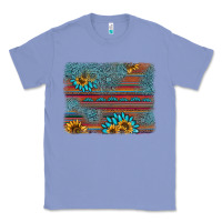 Colony Blue sunflower gemstone serape background Classic Tee - AdoDesignShop