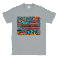 Heather Grey sunflower gemstone serape background Classic Tee - AdoDesignShop