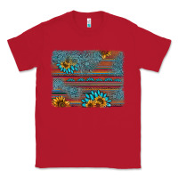 Red sunflower gemstone serape background Classic Tee - AdoDesignShop