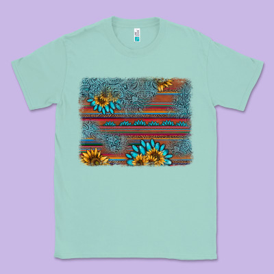 Sunflower Gemstone Serape Background Classic Tee Designed By Adodesignshop