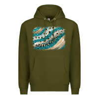 Army Green turquoise glitter background Premium Hoodie - JahusDesignShop