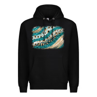 Black turquoise glitter background Premium Hoodie - JahusDesignShop
