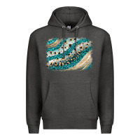 Charcoal Heather turquoise glitter background Premium Hoodie - JahusDesignShop