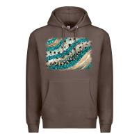 Coffee turquoise glitter background Premium Hoodie - JahusDesignShop