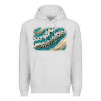 Dove Grey turquoise glitter background Premium Hoodie - JahusDesignShop