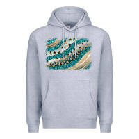 Heather Grey turquoise glitter background Premium Hoodie - JahusDesignShop