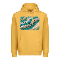 Mustard turquoise glitter background Premium Hoodie - JahusDesignShop