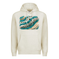 Oatmeal Heather turquoise glitter background Premium Hoodie - JahusDesignShop