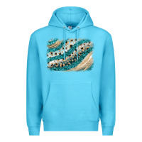 Ocean Blue turquoise glitter background Premium Hoodie - JahusDesignShop