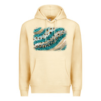Pina Colada turquoise glitter background Premium Hoodie - JahusDesignShop