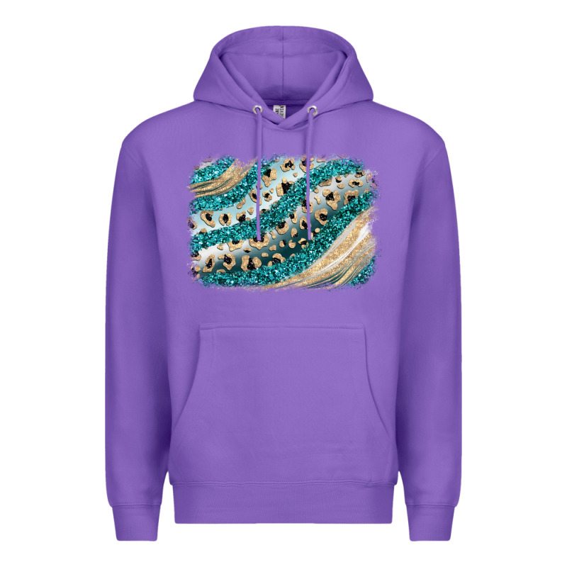 Turquoise Glitter Background Premium Hoodie by JahusDesignShop | Teevron