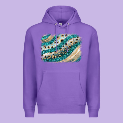 Turquoise Glitter Background Premium Hoodie Designed By Jahusdesignshop