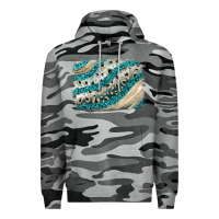 Slate Camo turquoise glitter background Premium Hoodie - JahusDesignShop