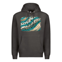 Smoke turquoise glitter background Premium Hoodie - JahusDesignShop