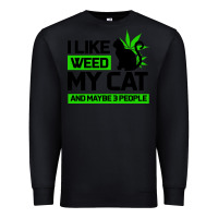 Black Cat Weed I Like My Cat Gift Premium Sweatshirt - Bettercallsaul