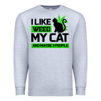 Heather Grey Cat Weed I Like My Cat Gift Premium Sweatshirt - Bettercallsaul
