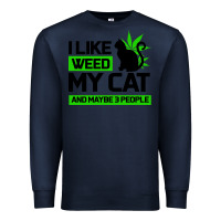 Navy Cat Weed I Like My Cat Gift Premium Sweatshirt - Bettercallsaul