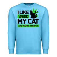 Ocean Blue Cat Weed I Like My Cat Gift Premium Sweatshirt - Bettercallsaul